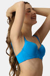 Soie Padded Wired Medium Coverage T-Shirt Bra - Blue — thumbnail 4